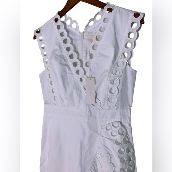 New Rebecca Taylor Ariana Eyelet Embroidered Wrap Dress White Size 4 - Picture 3 of 9